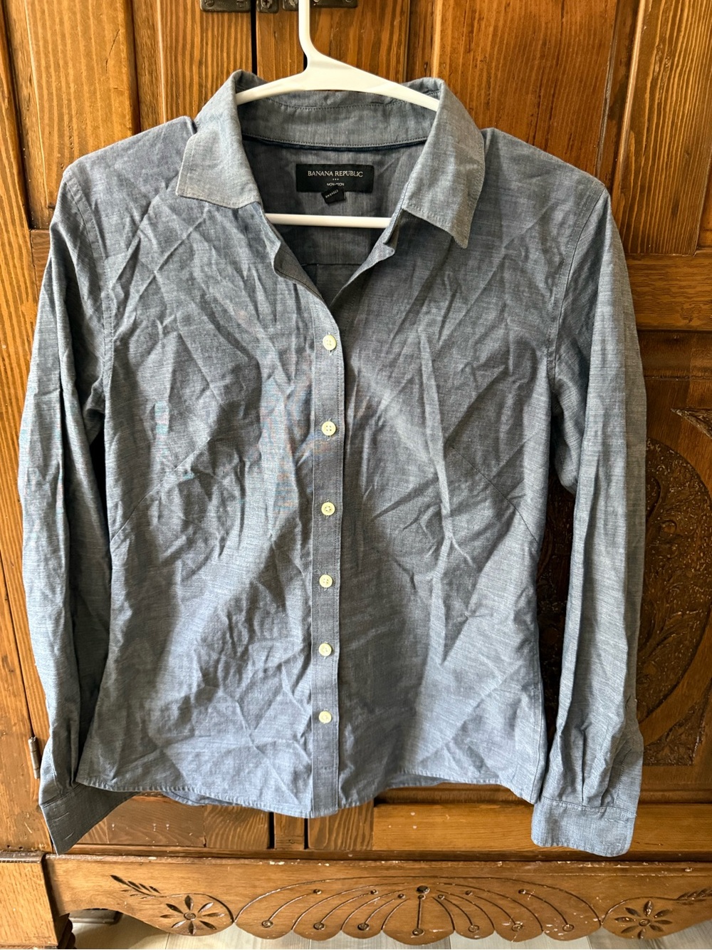 Banana Republic Grayish Blue Button-Up Collared Shirt